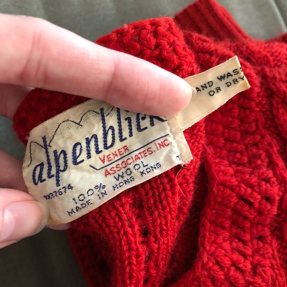 Vintage Red Cardigan Wool - Picture 2 of 8